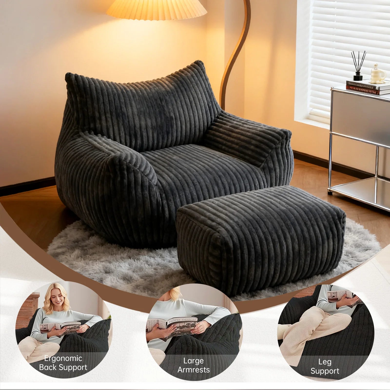 Comfy Reading Bean Bag Chair